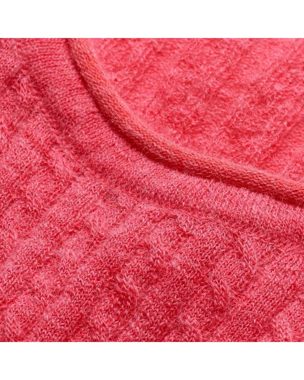 ME+EM Pink Lofty Fine Cable Knit Slim Tee