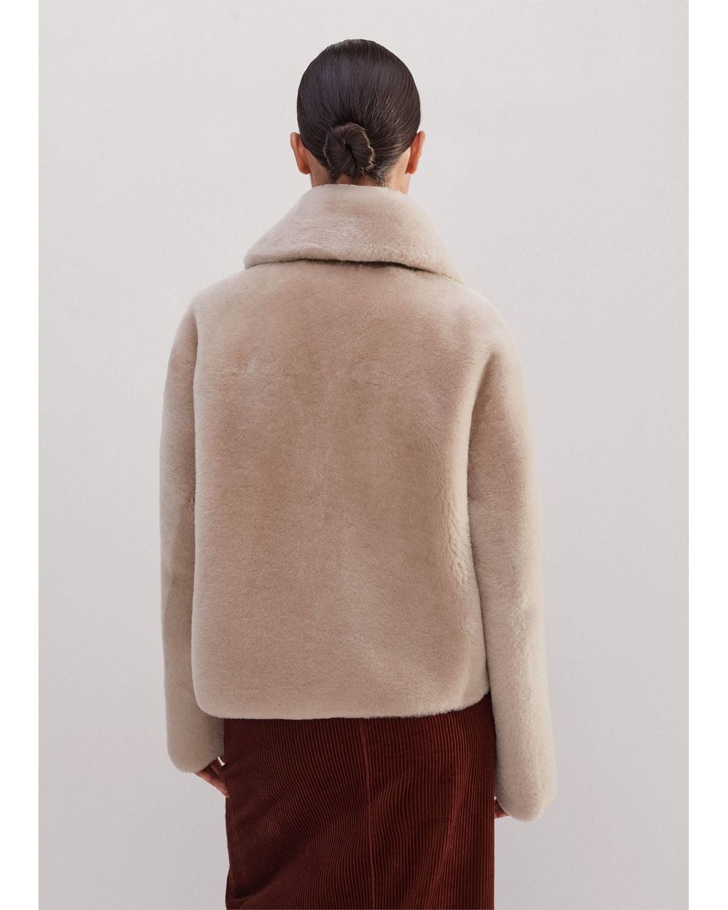 ME+EM Natural Luxe Short Shearling Coat