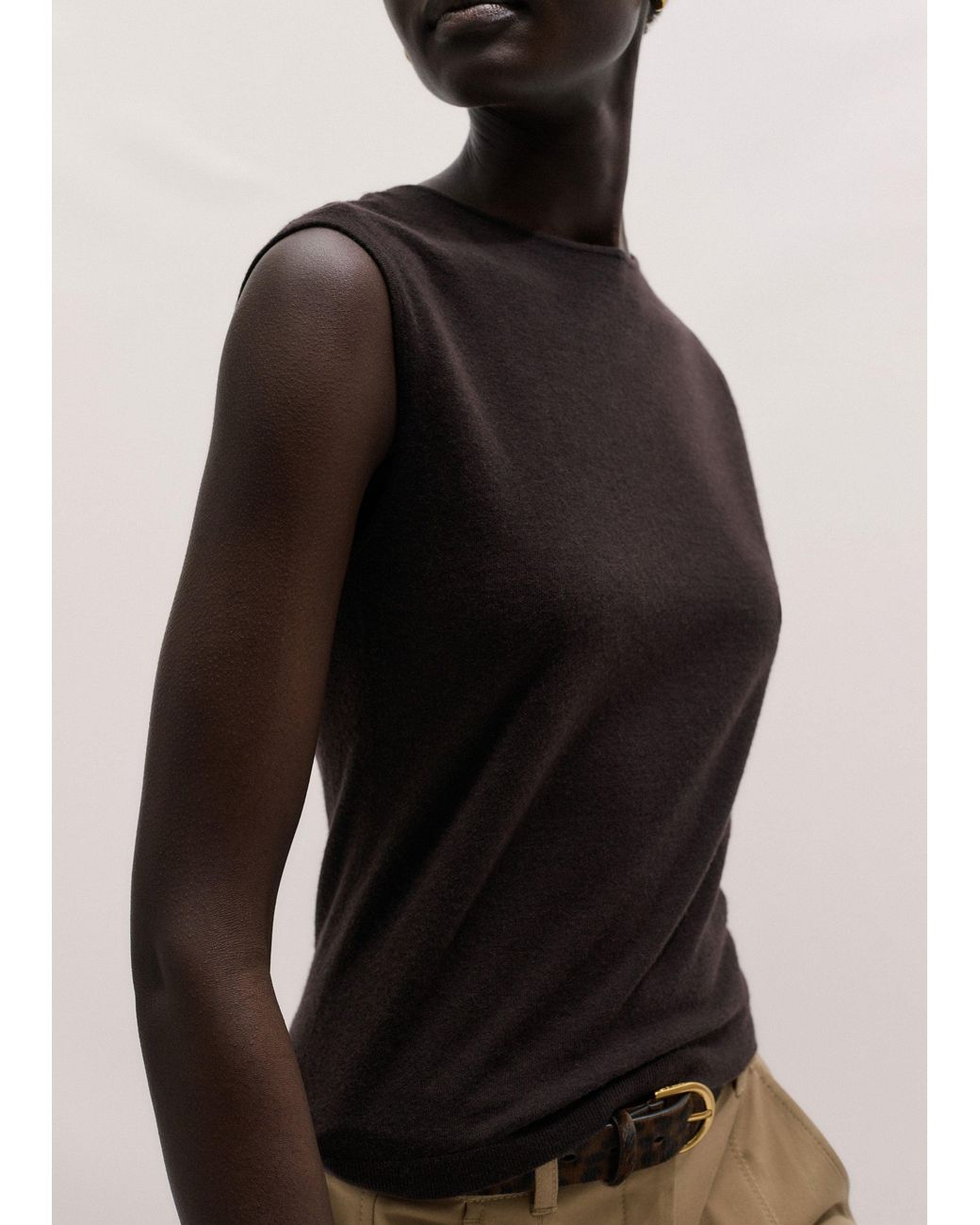 ME+EM Black Slim Knit Tank