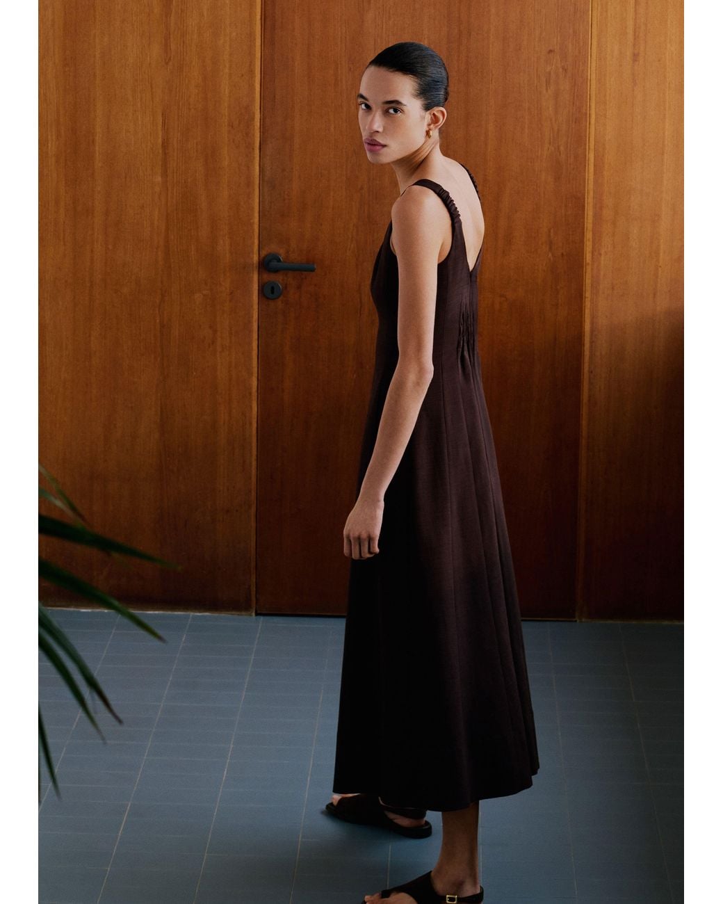 ME+EM Natural Contour Seamed Maxi Dress