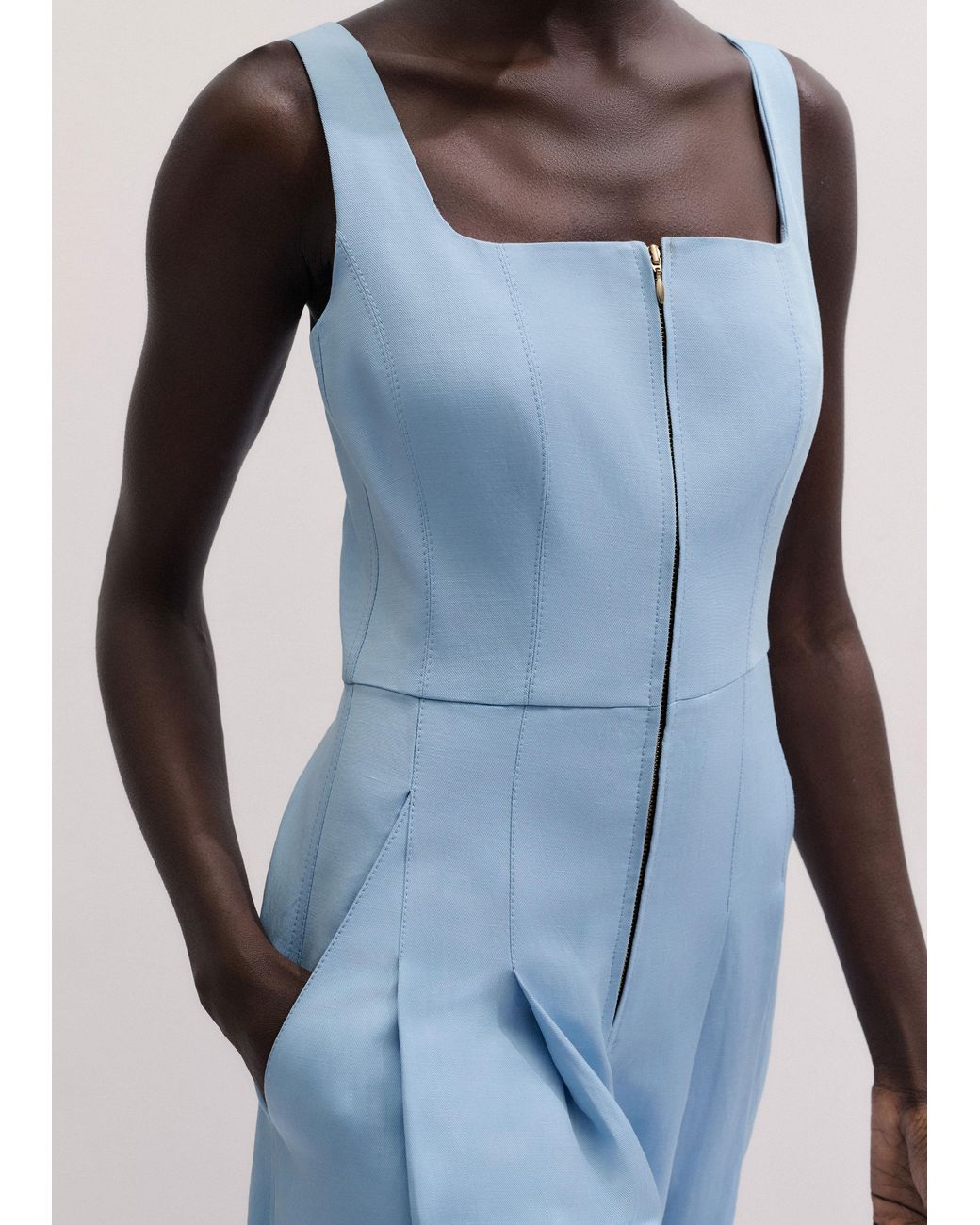 ME+EM Blue Event Ready Tailored Jumpsuit + Belt