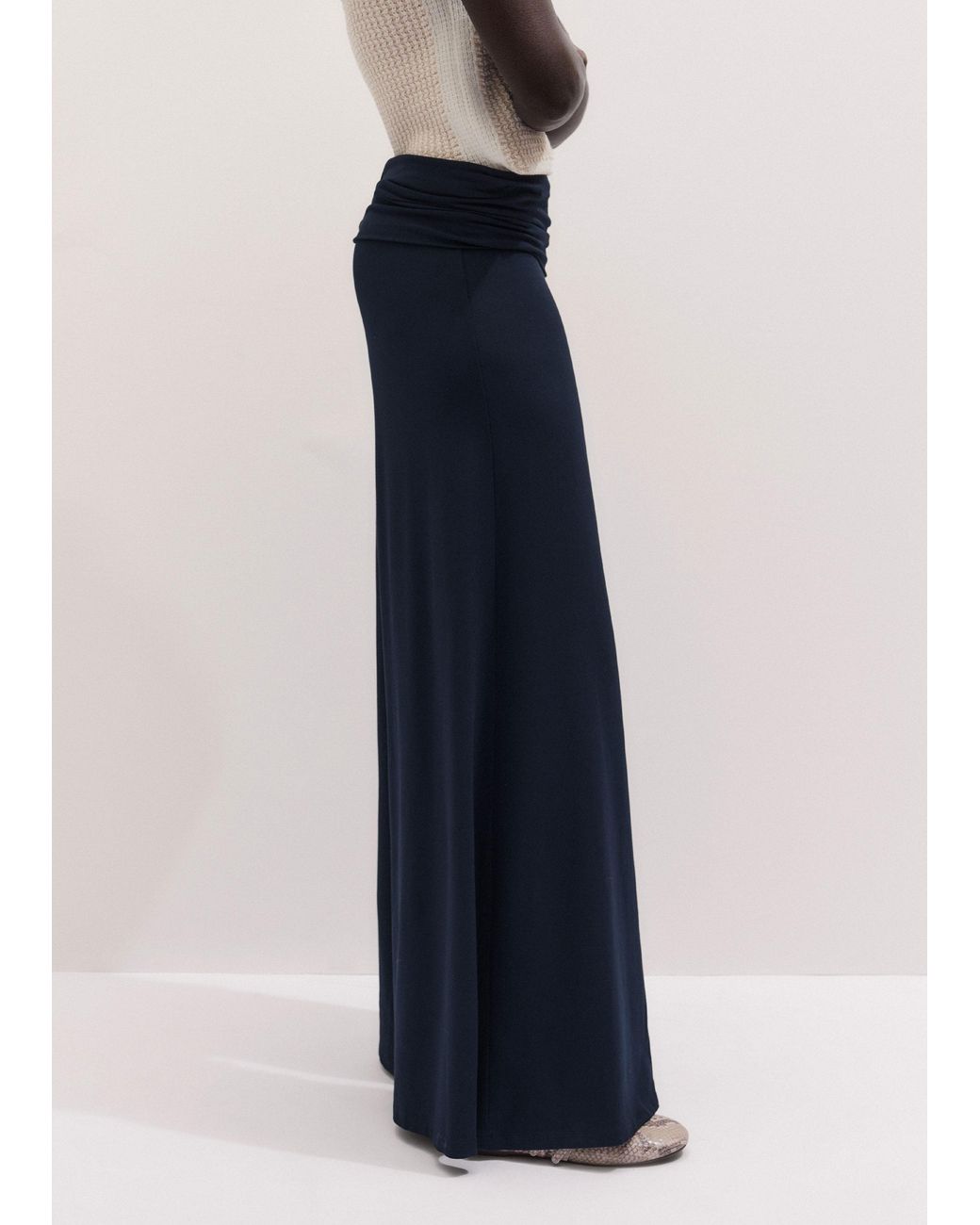 ME+EM Blue Super Wide Palazzo Pant