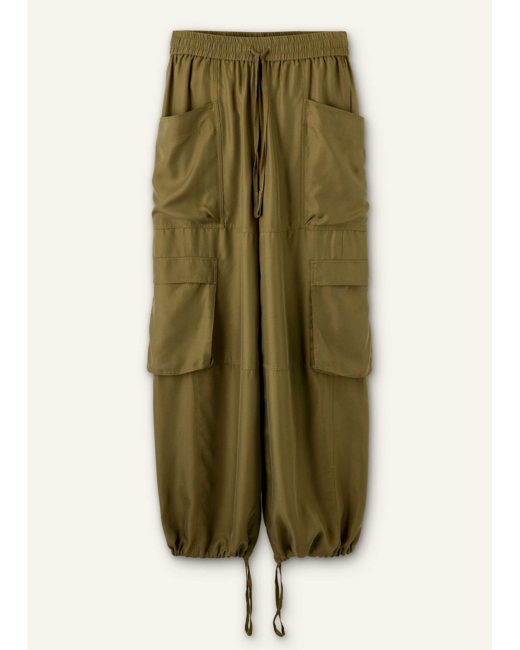 ME+EM Multicolor Washed Silk Parachute Trouser