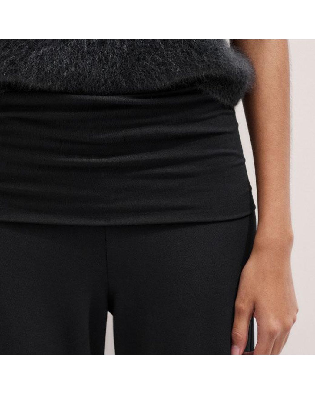 ME+EM Black Super Wide Palazzo Pant