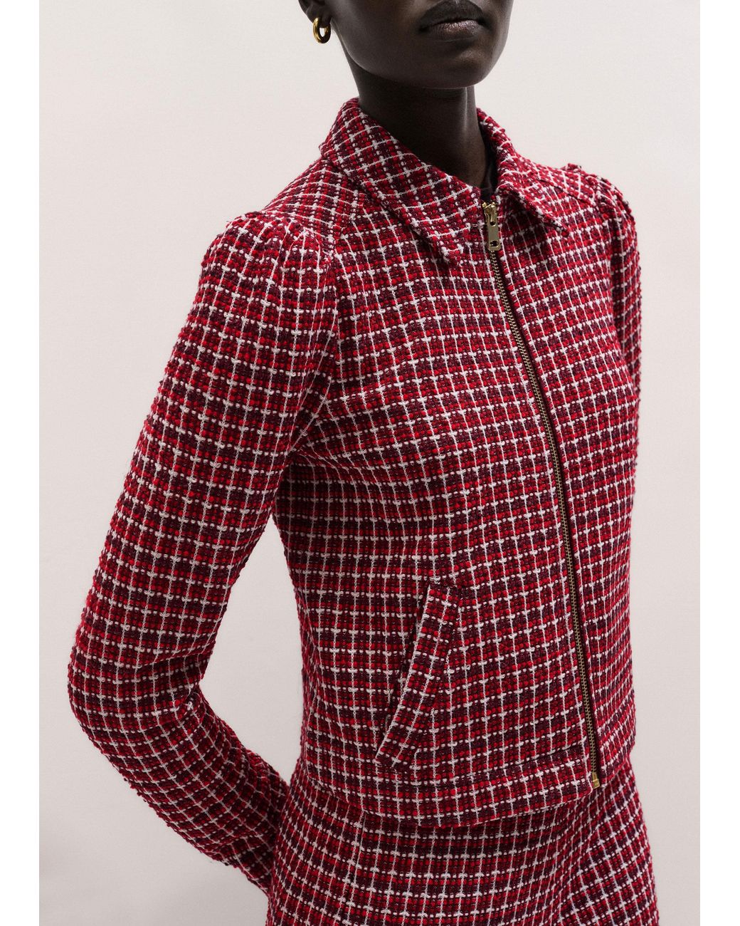 ME+EM Red Zip-Through Top