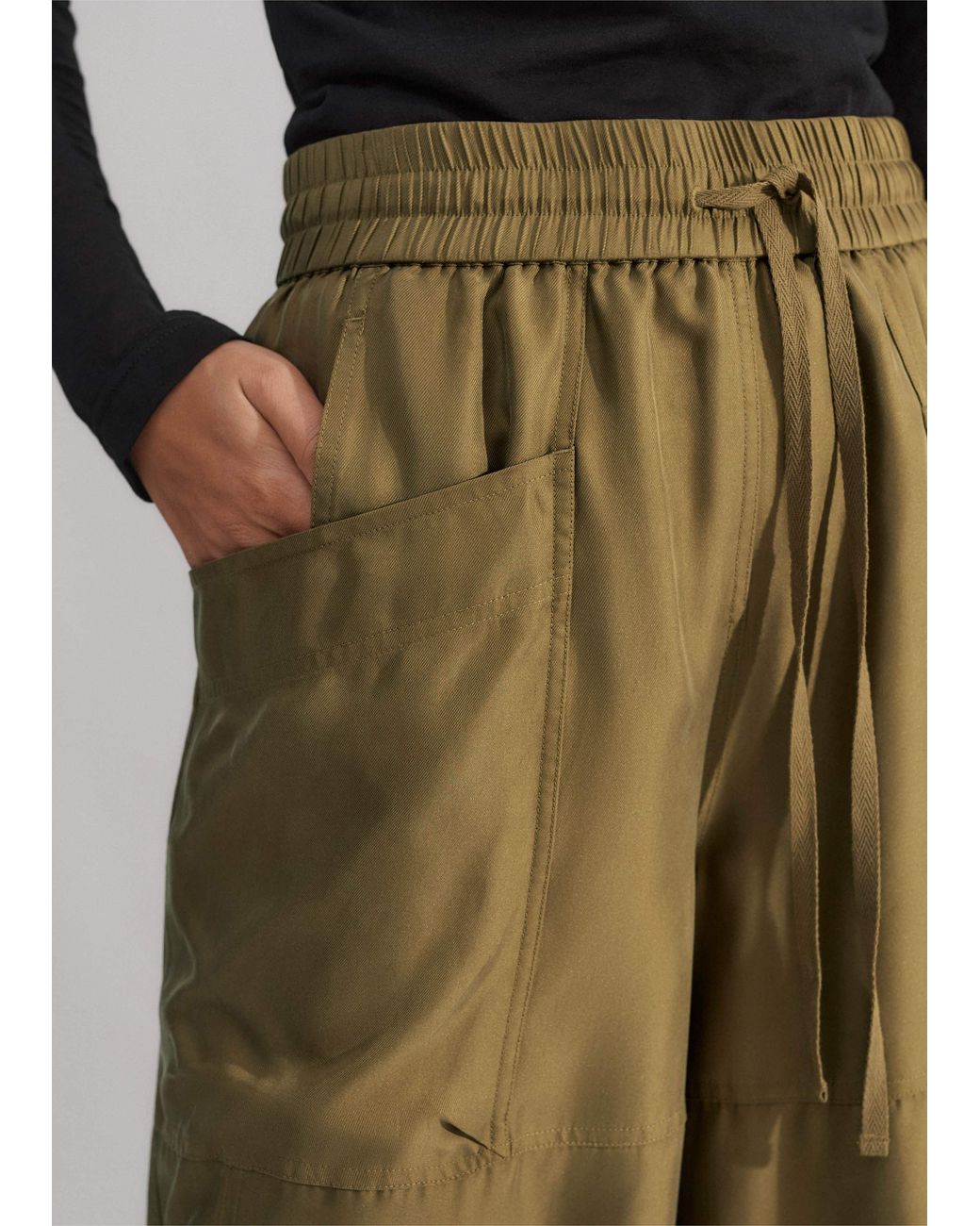ME+EM Multicolor Washed Silk Parachute Trouser