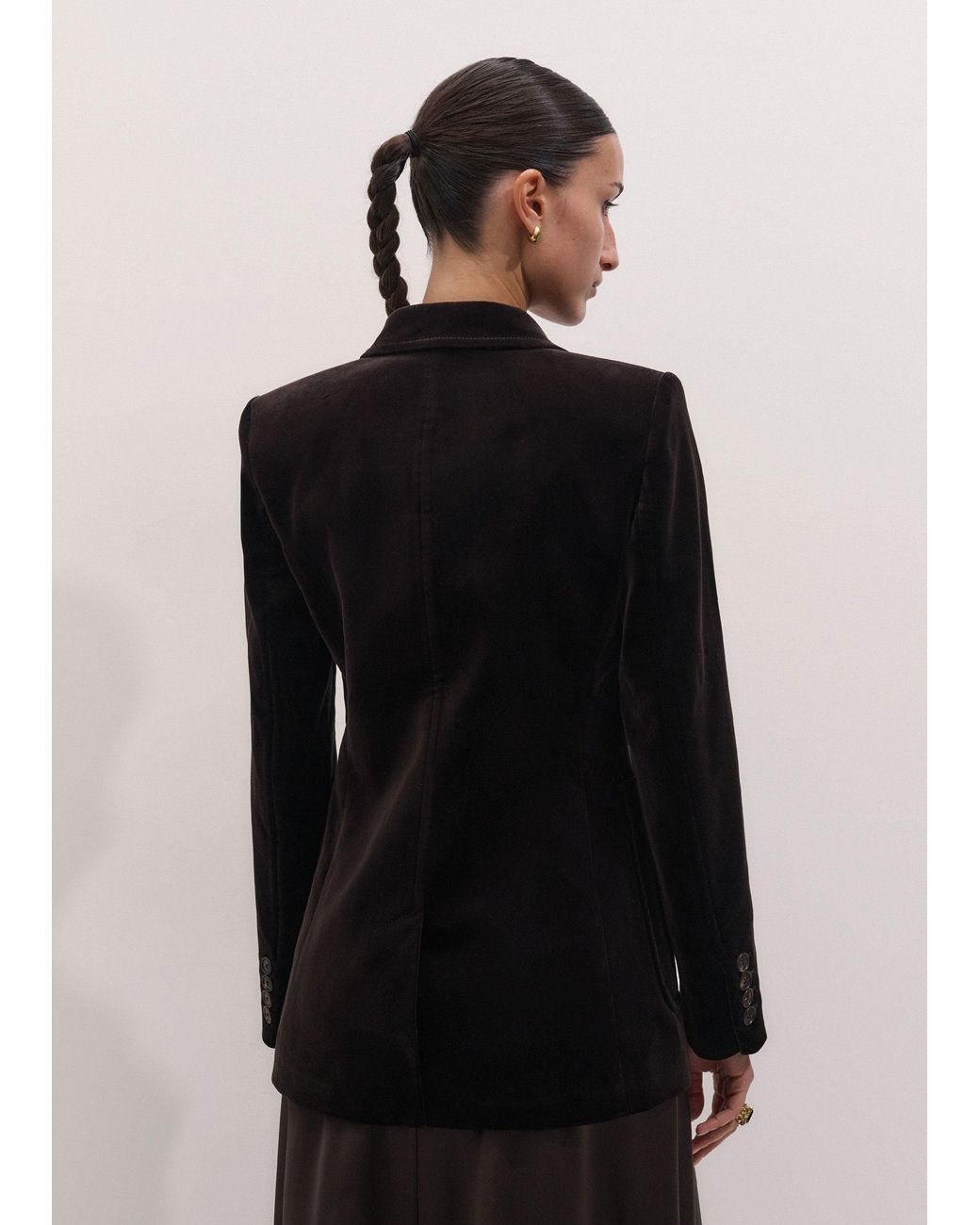 ME+EM Black Sharp Shoulder Contour Blazer