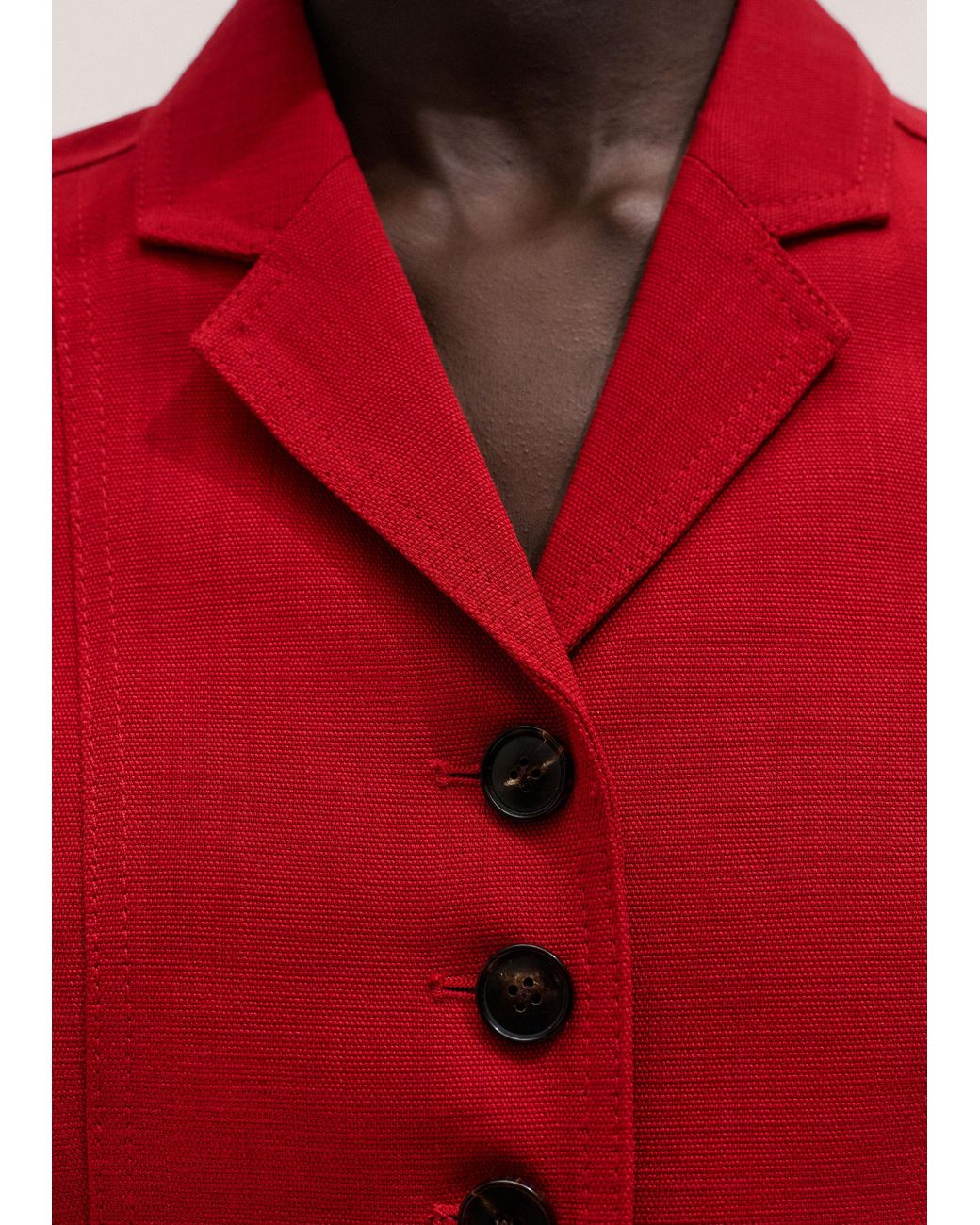 ME+EM Red Fitted Panel Jacket