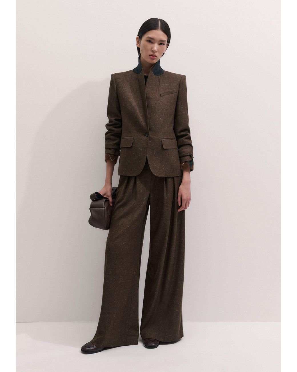 ME+EM Black Short Sharp Shoulder Blazer