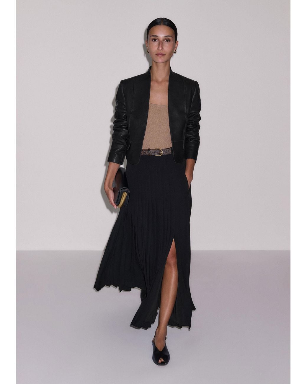 ME+EM Black Dramatic Maxi Length Skirt