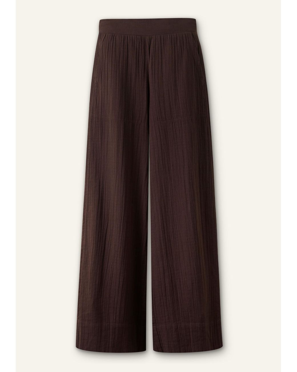 ME+EM Black Cheesecloth Wide-Leg Trouser