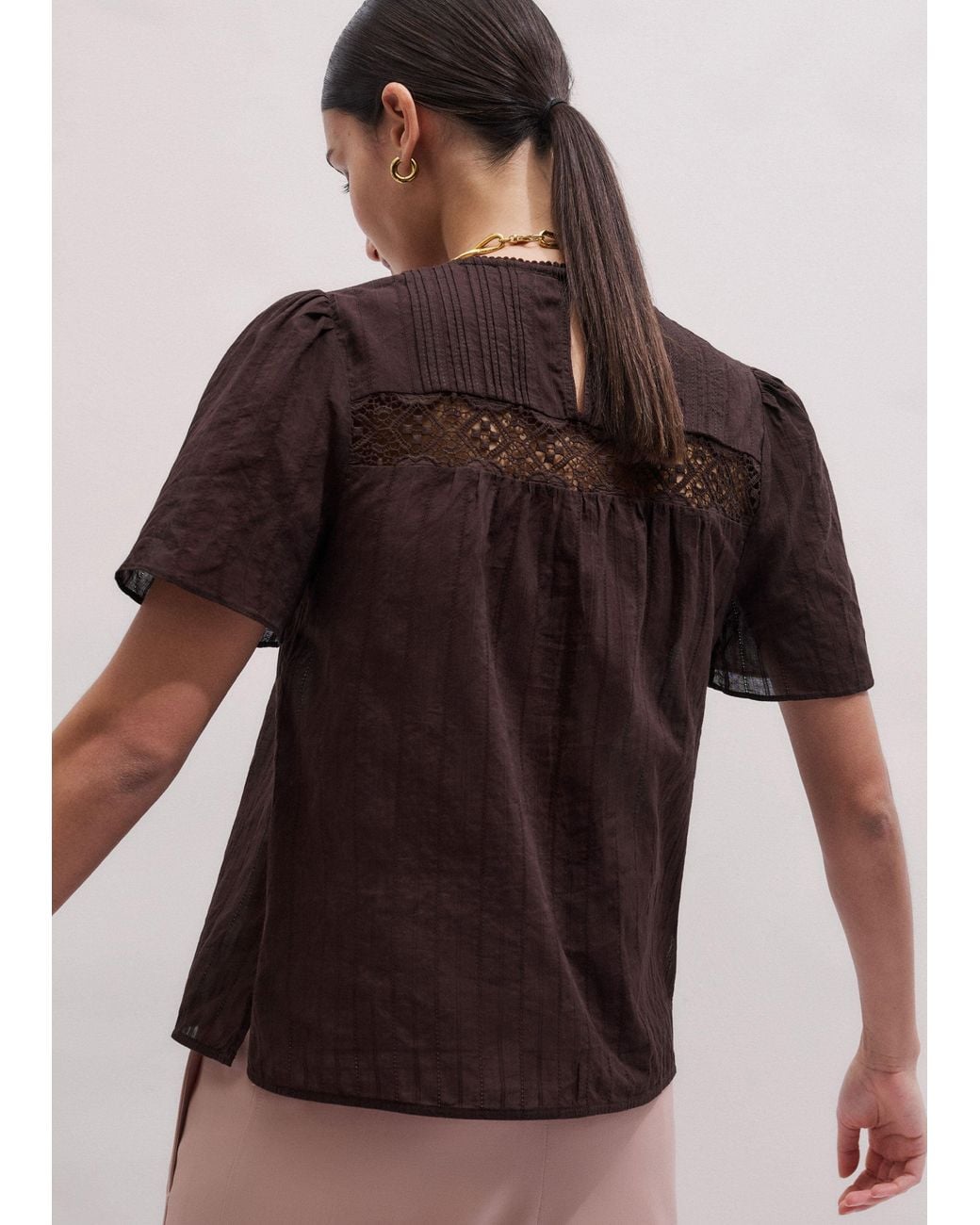ME+EM Multicolor Embroidery Detail Soft T-Shirt