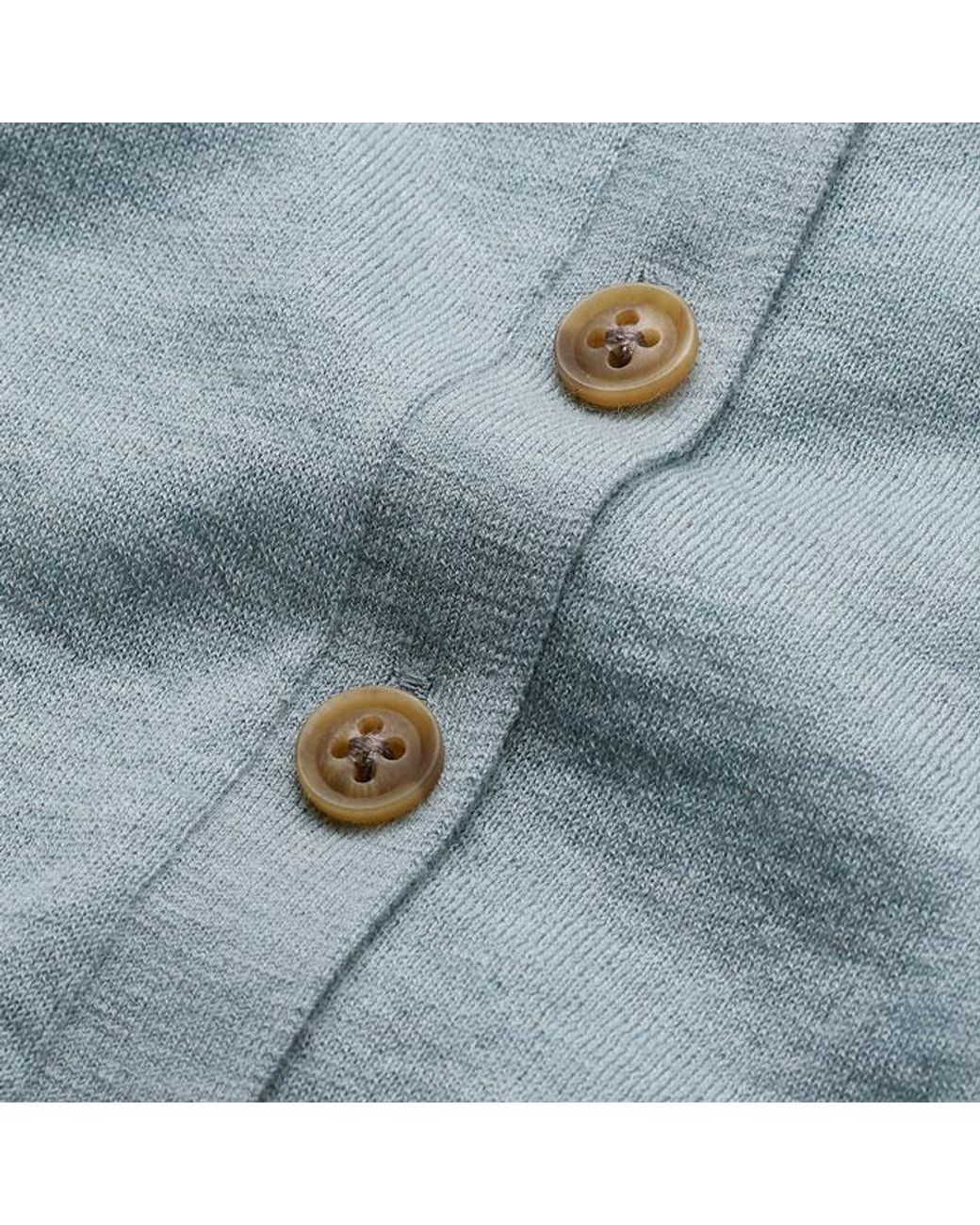 ME+EM Gray Merino Cashmere Barely There Buttoned Knit Tee