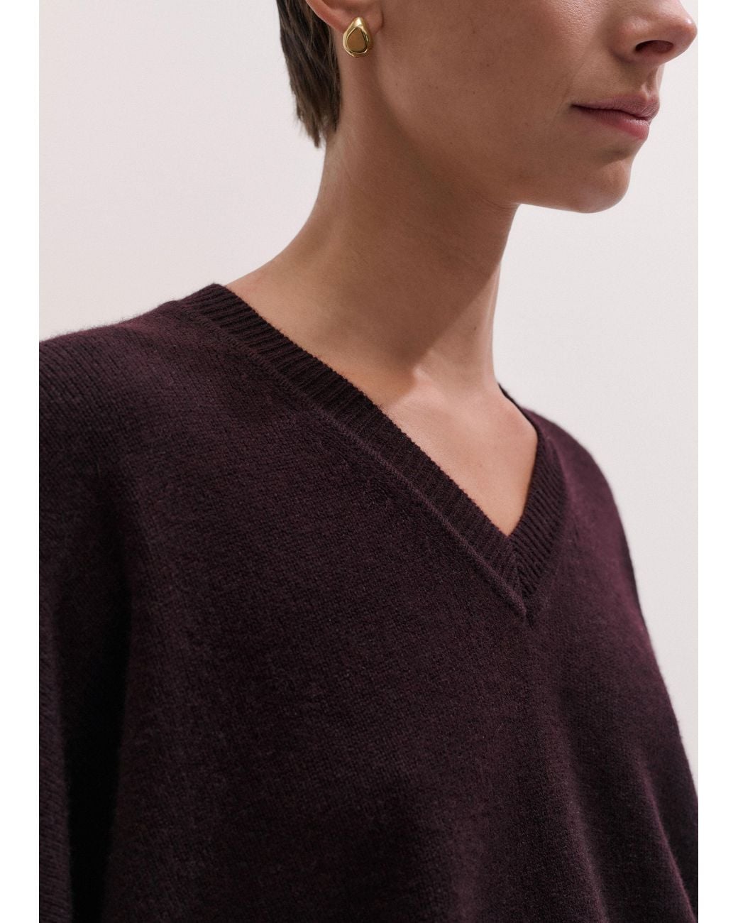 ME+EM Black V-Neck Relaxed Sweater