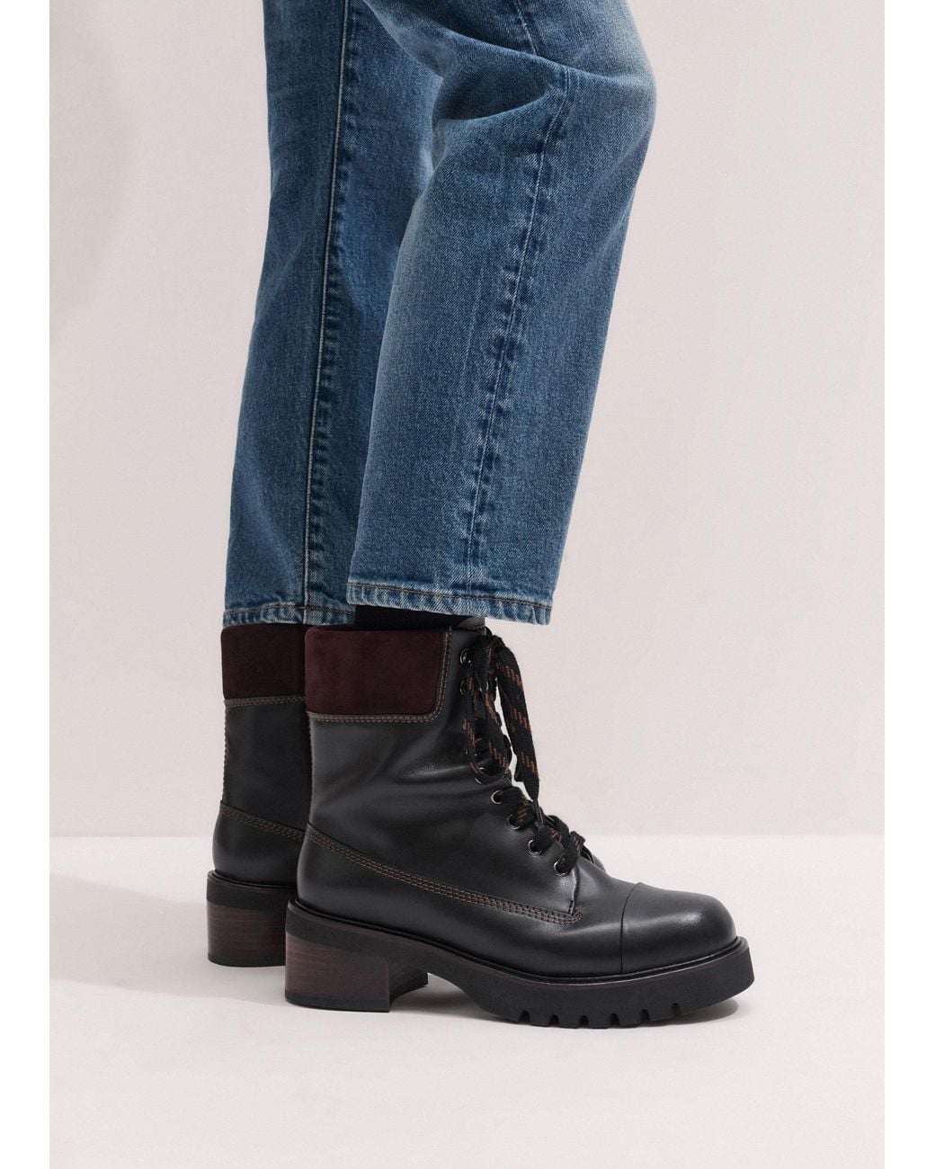 ME+EM Black Hiking Boot-Chocolate