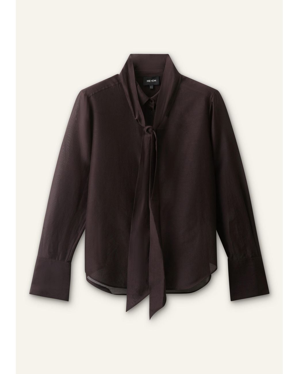 ME+EM Black Silk Cotton Cloud Layering Shirt + Tie