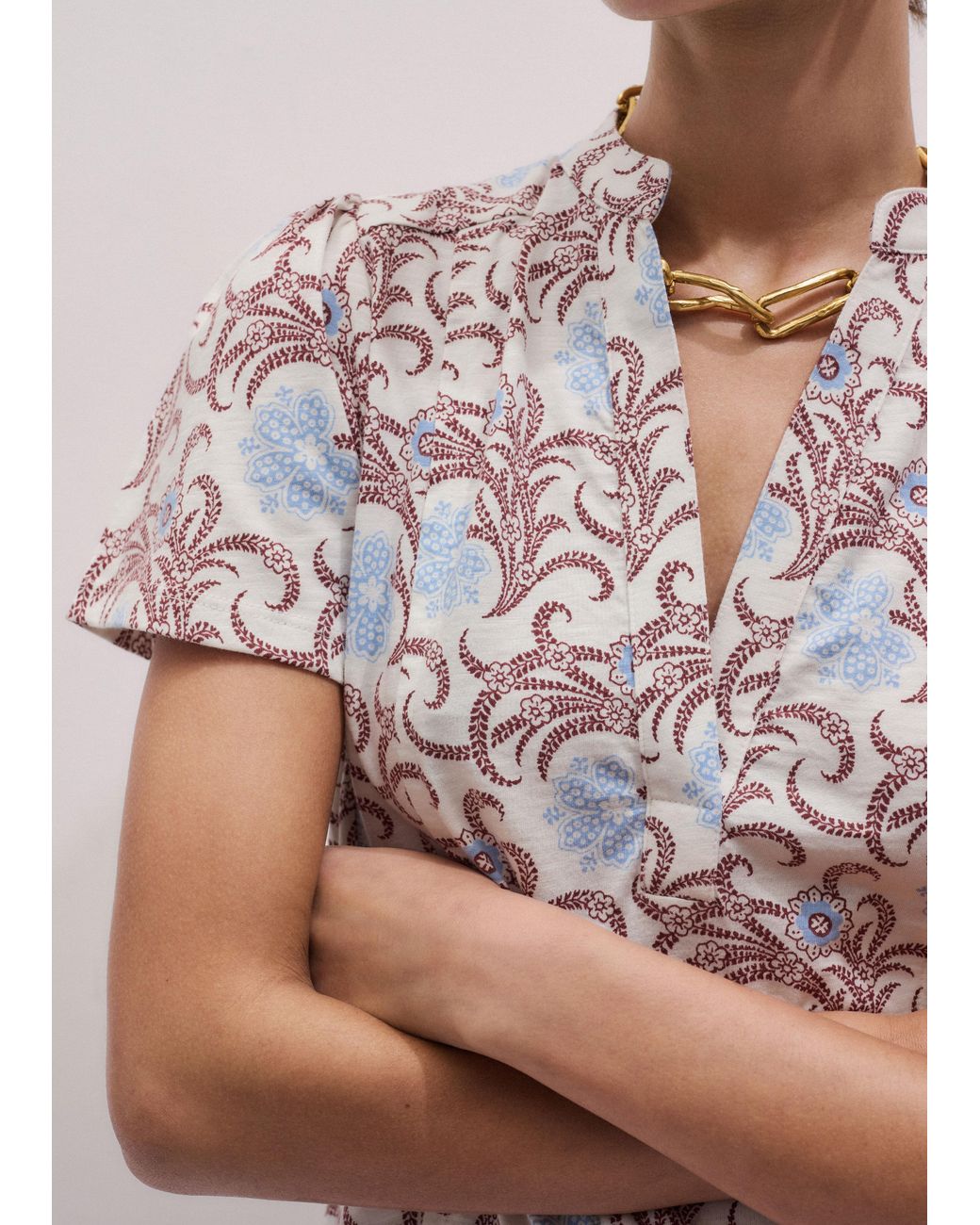 ME+EM Purple Bloom Floral Print Swing Dress