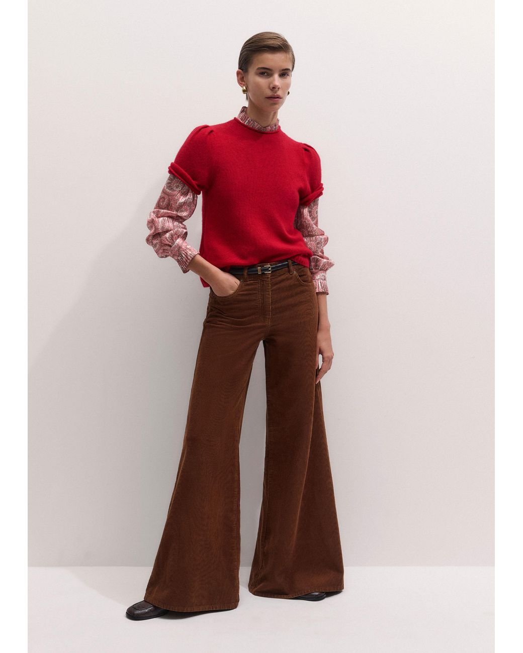 ME+EM Brown Super Flare Trouser