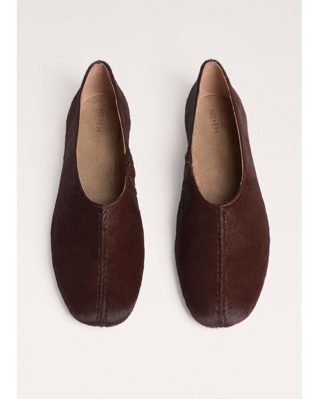 ME+EM Brown High Front Ballet Flat