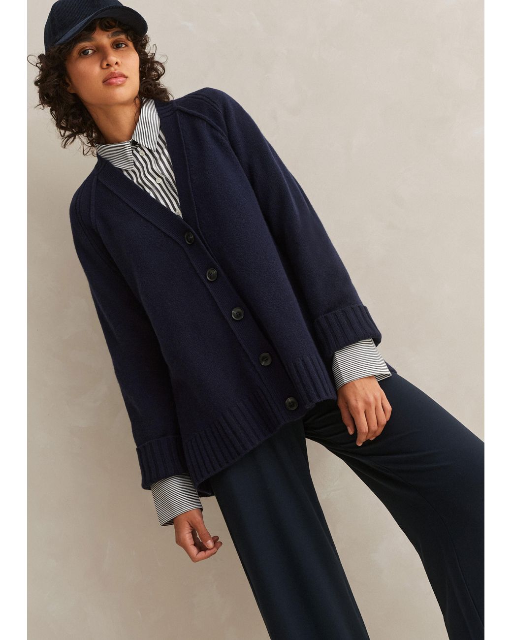 ME EM Cashmere blend Swing Cardigan in Blue Lyst UK