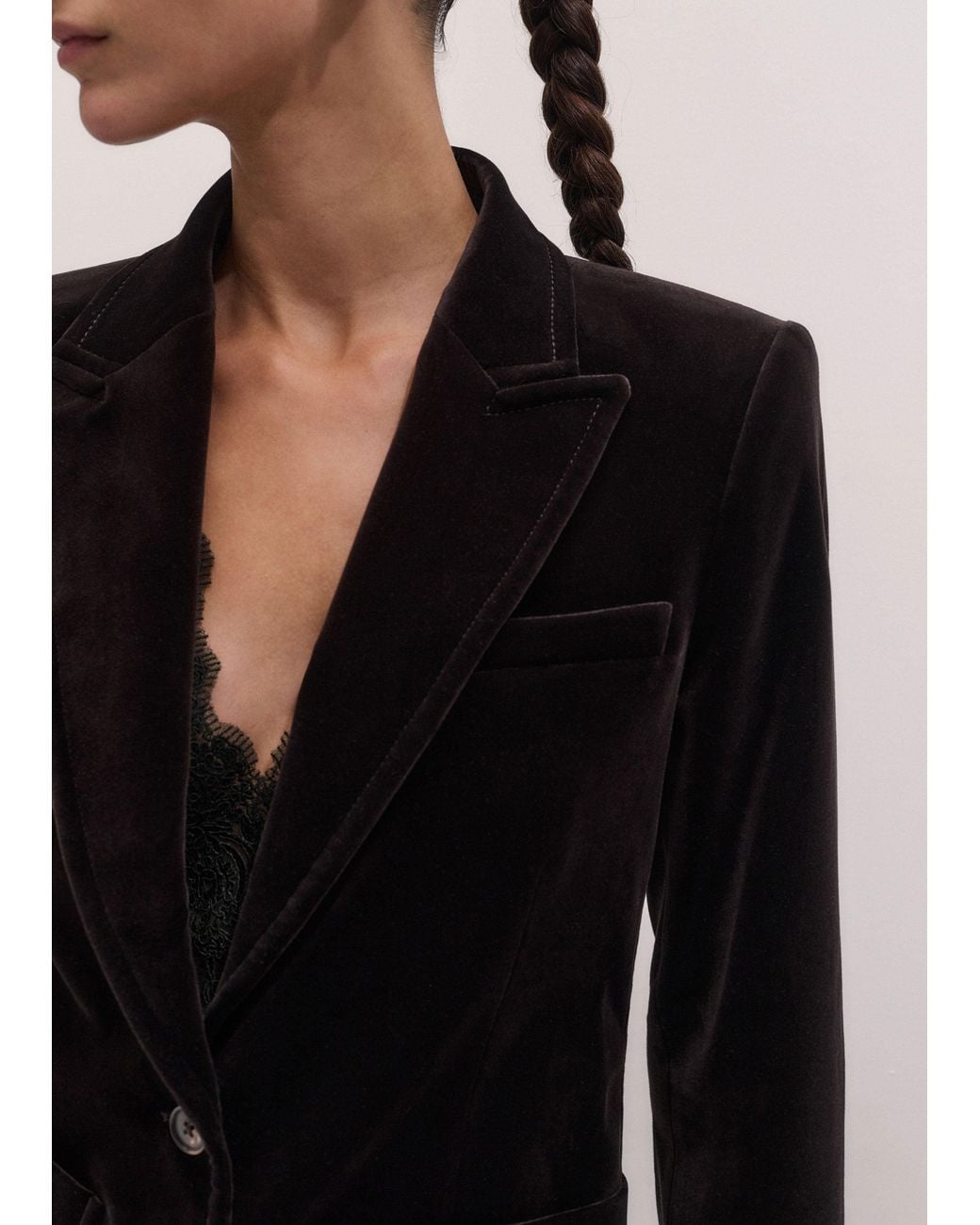 ME+EM Black Sharp Shoulder Contour Blazer