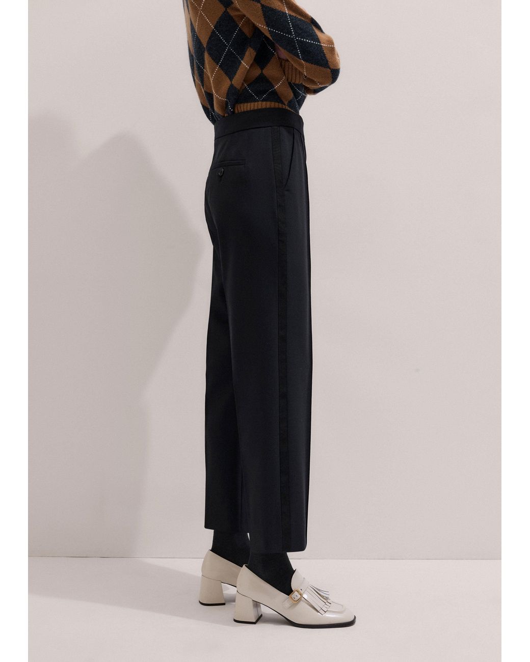 ME+EM Gray Slim Crop Forever Trouser