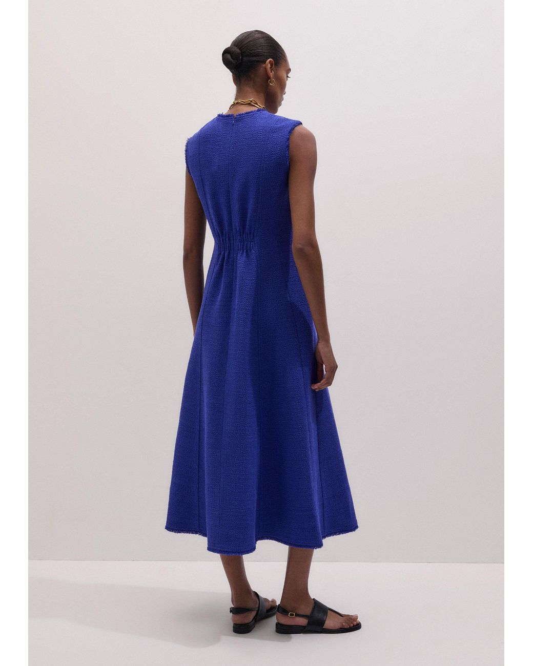 ME+EM Blue Desk-To-Dinner Fit And Flare Maxi Dress