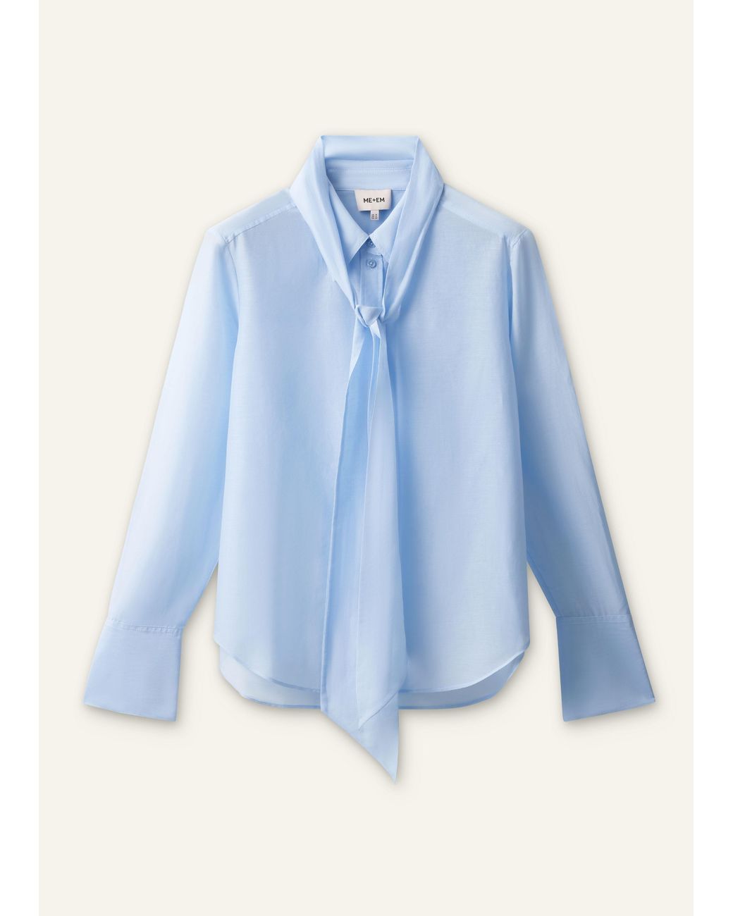 ME+EM Blue Silk Cotton Cloud Layering Shirt + Tie