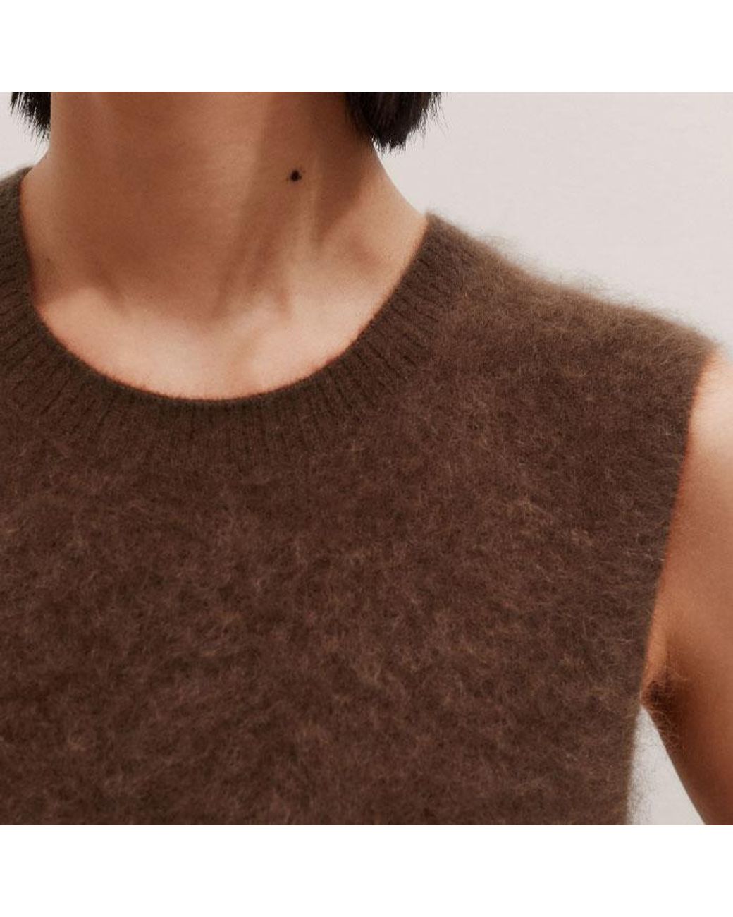 ME+EM Brown Straight Sweater Vest