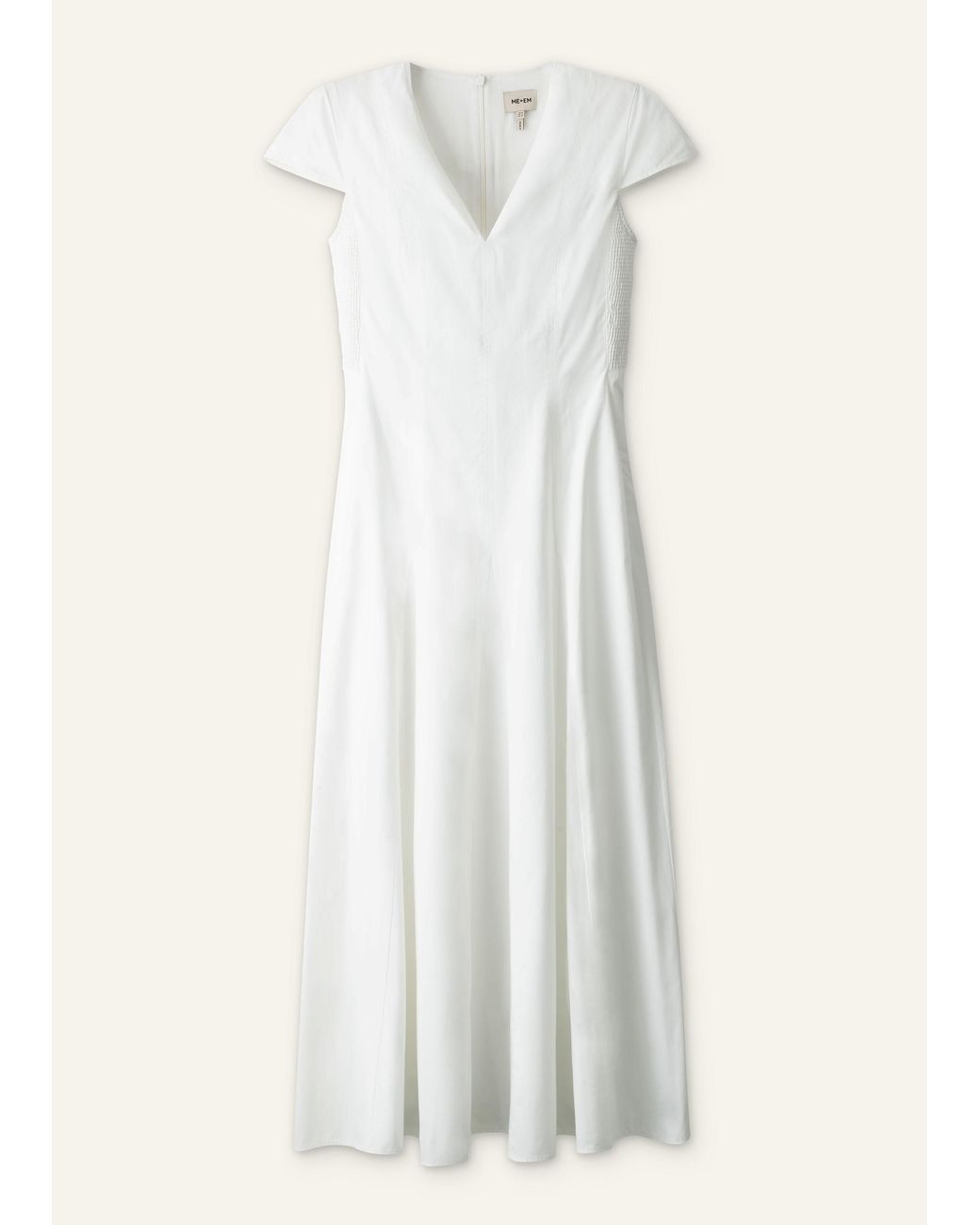 ME+EM Gray V-Neck Fit And Flare Maxi Dress