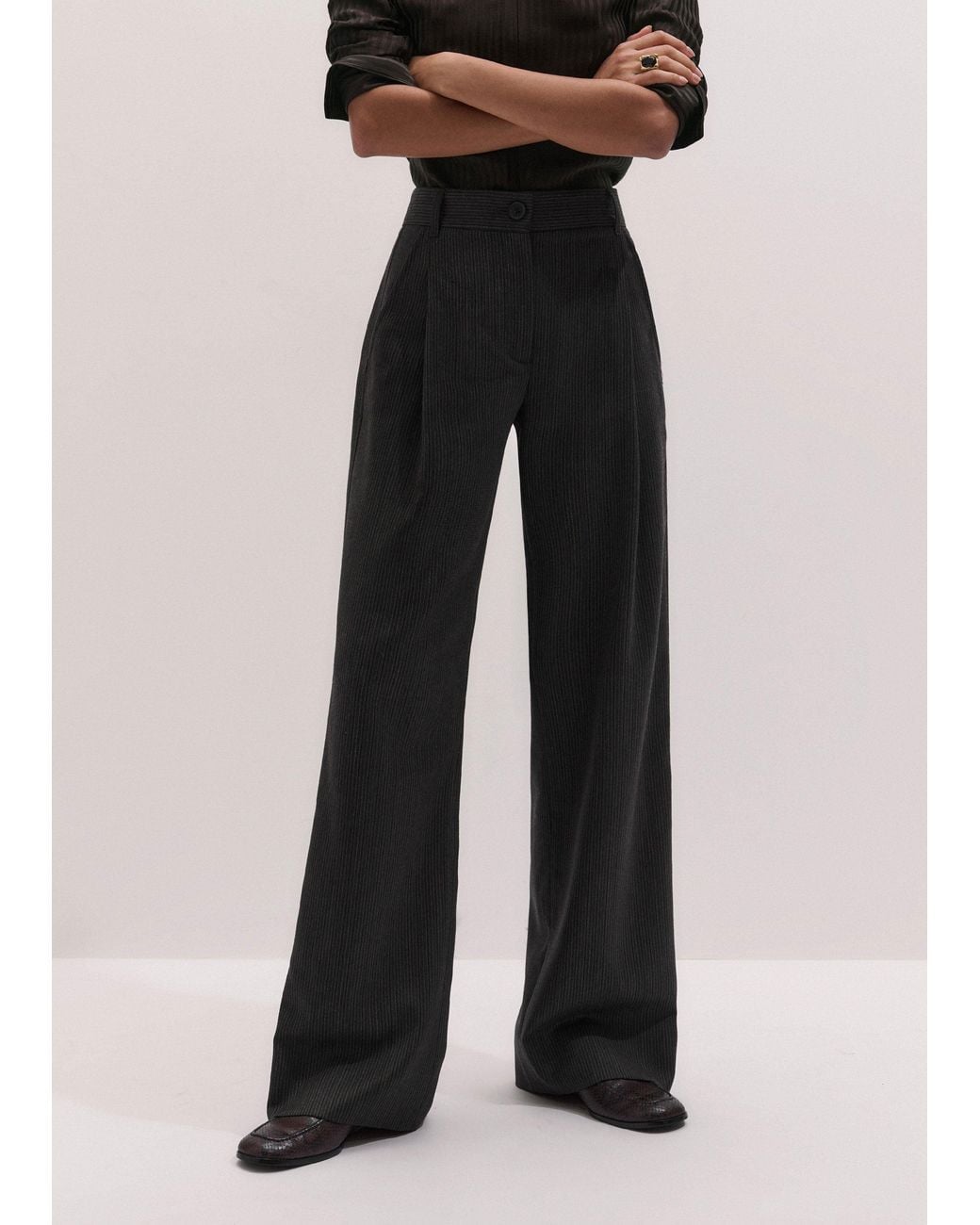 ME+EM Black Straight Pant