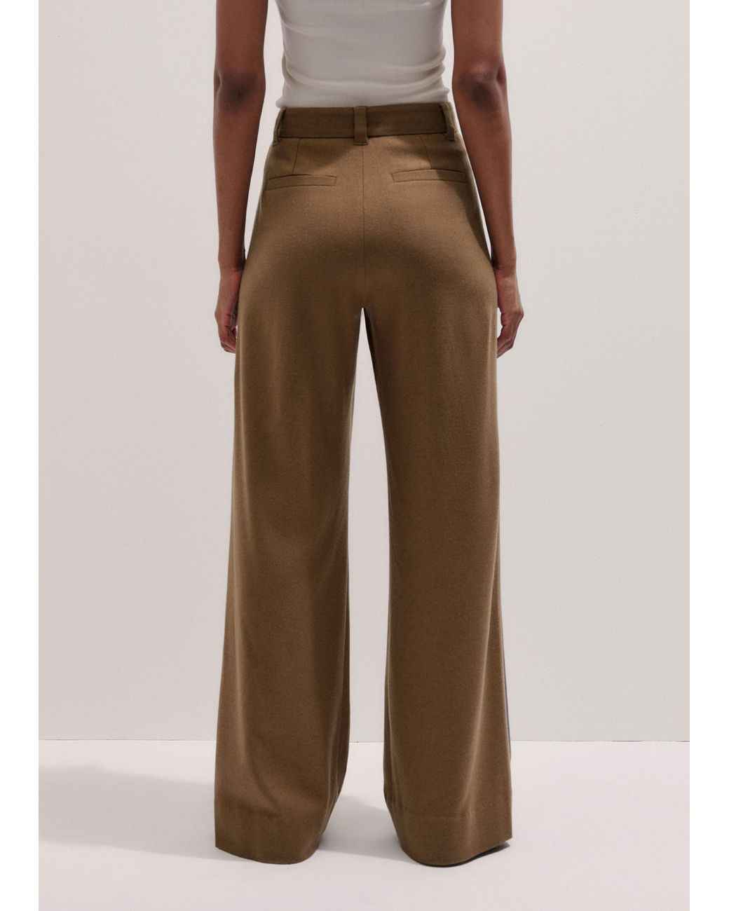 ME+EM Brown Straight Pleat Front Trouser