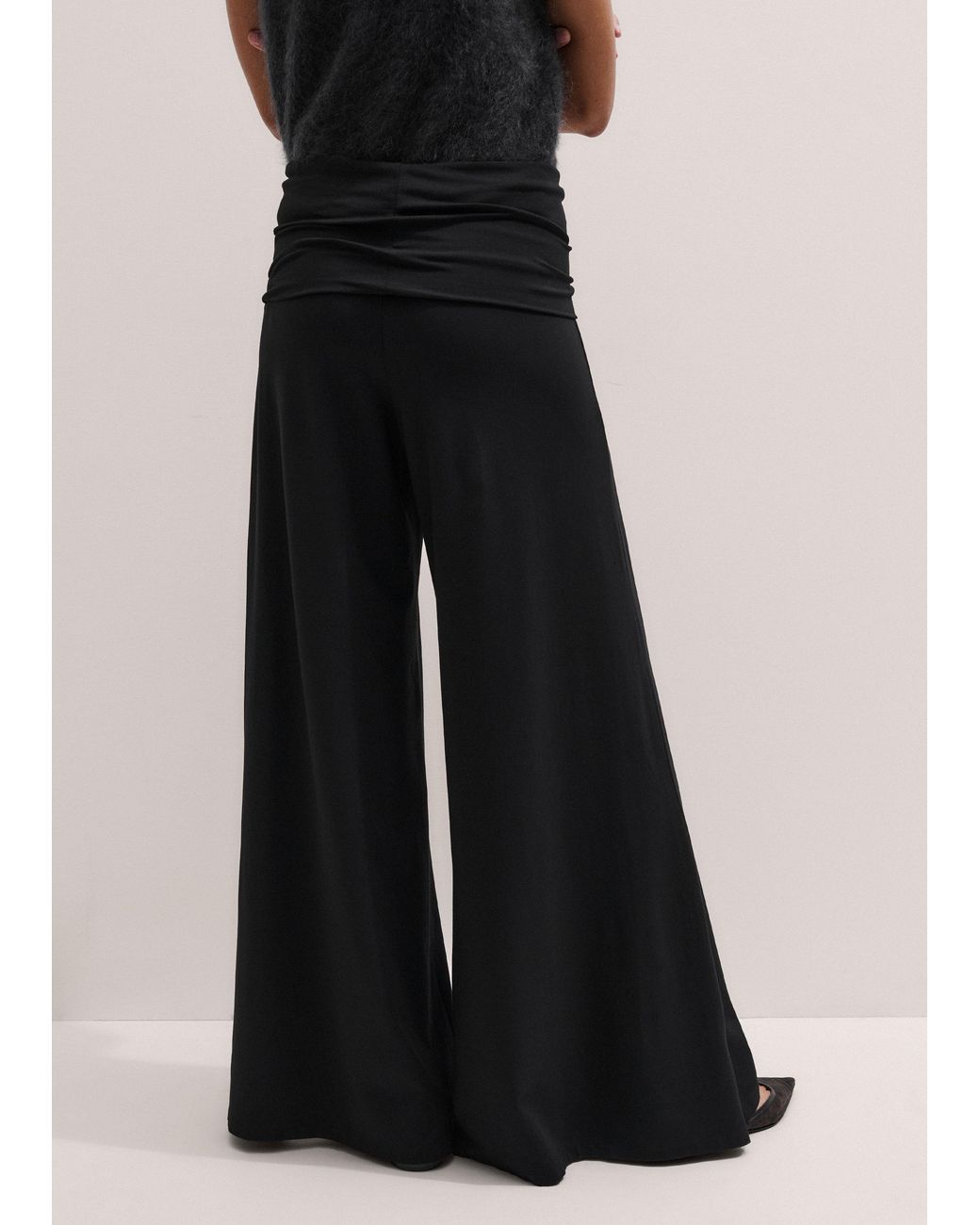 ME+EM Black Super Wide Palazzo Pant