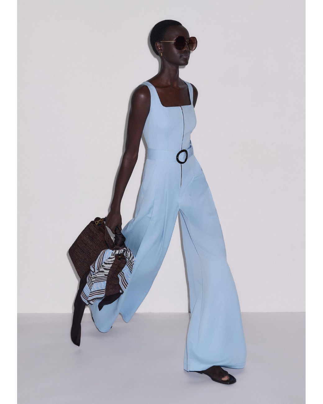 ME+EM Blue Event Ready Tailored Jumpsuit + Belt