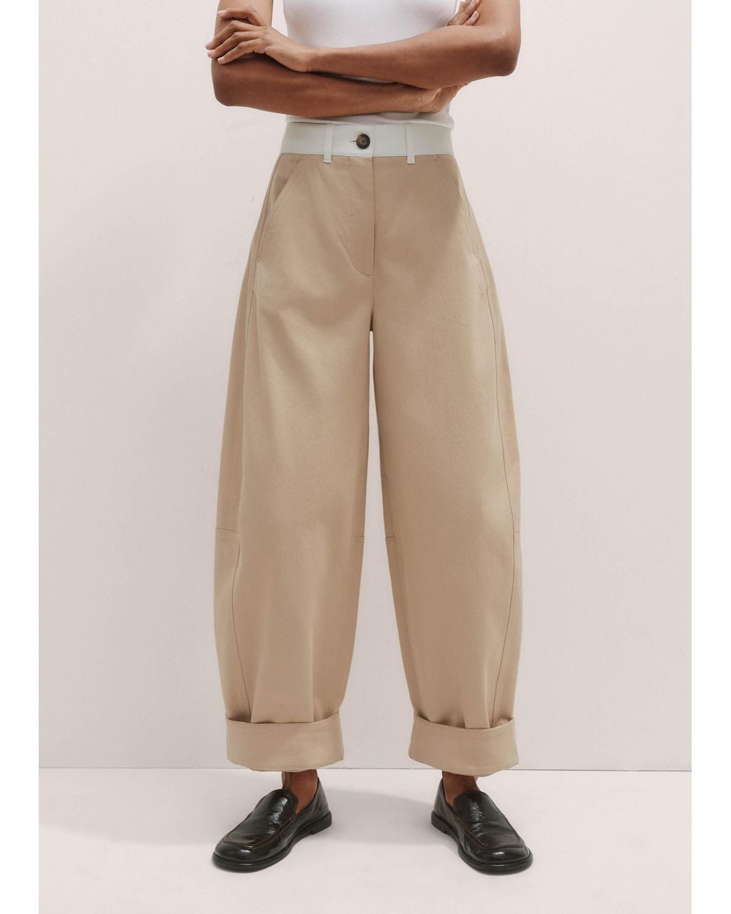 ME+EM Natural Contrast Waist Tapered Chino