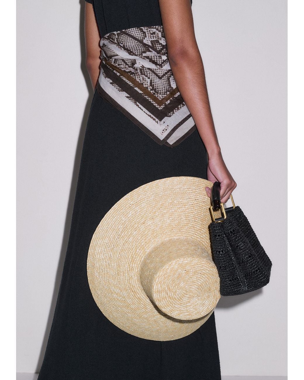 ME+EM Black Textured A Line Maxi Dress