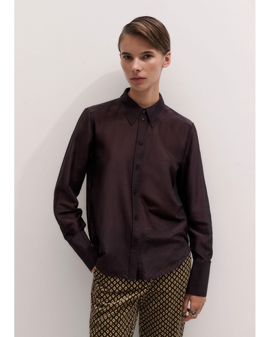 ME+EM Black Silk Cotton Cloud Layering Shirt + Tie