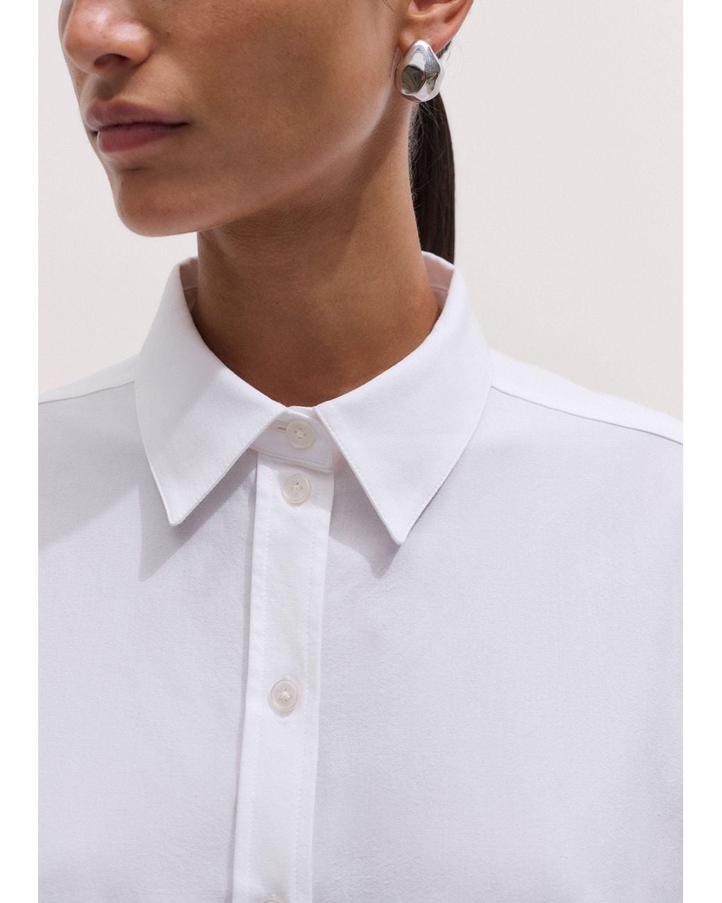 ME+EM White Travel Layering Shirt