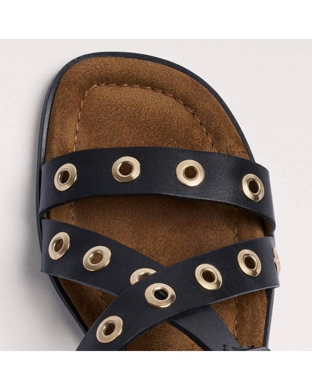 ME+EM Black Eyelet Sandal
