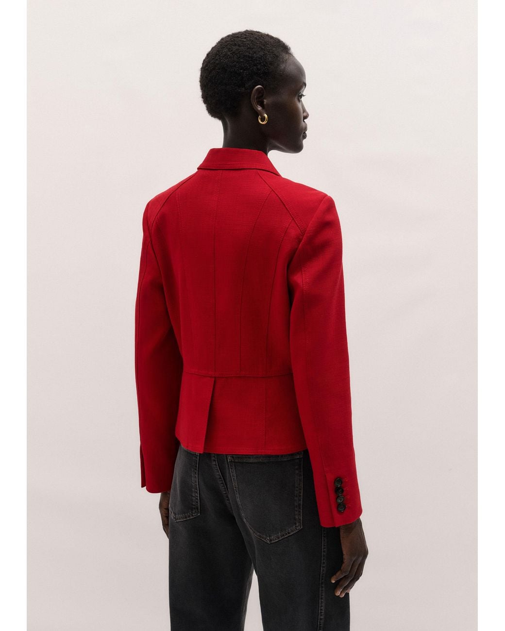 ME+EM Red Fitted Panel Jacket