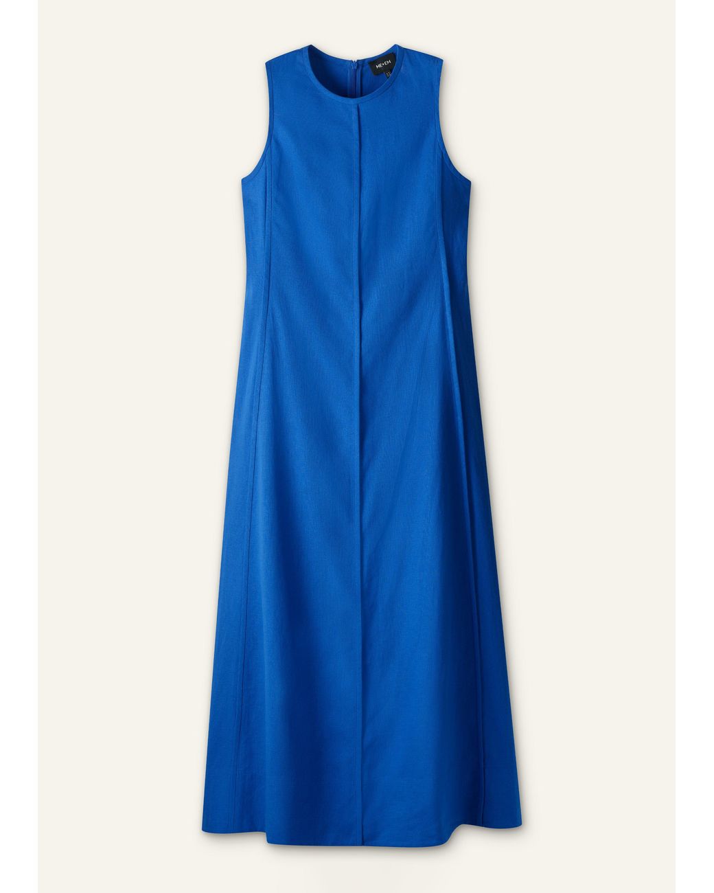 ME+EM Blue Creaseless Linen Effortless Summer Maxi Dress