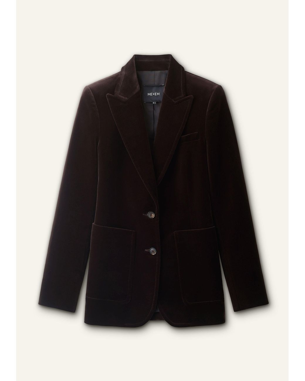 ME+EM Black Sharp Shoulder Contour Blazer