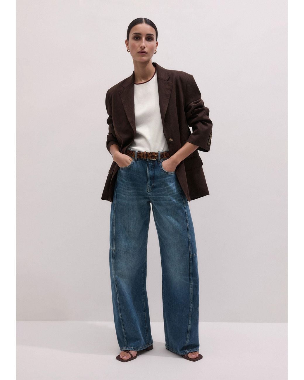 ME+EM Blue Exaggerated Tapered Jean