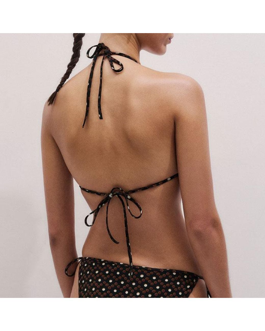 ME+EM Blue Printed Adjustable Triangle Bikini Top