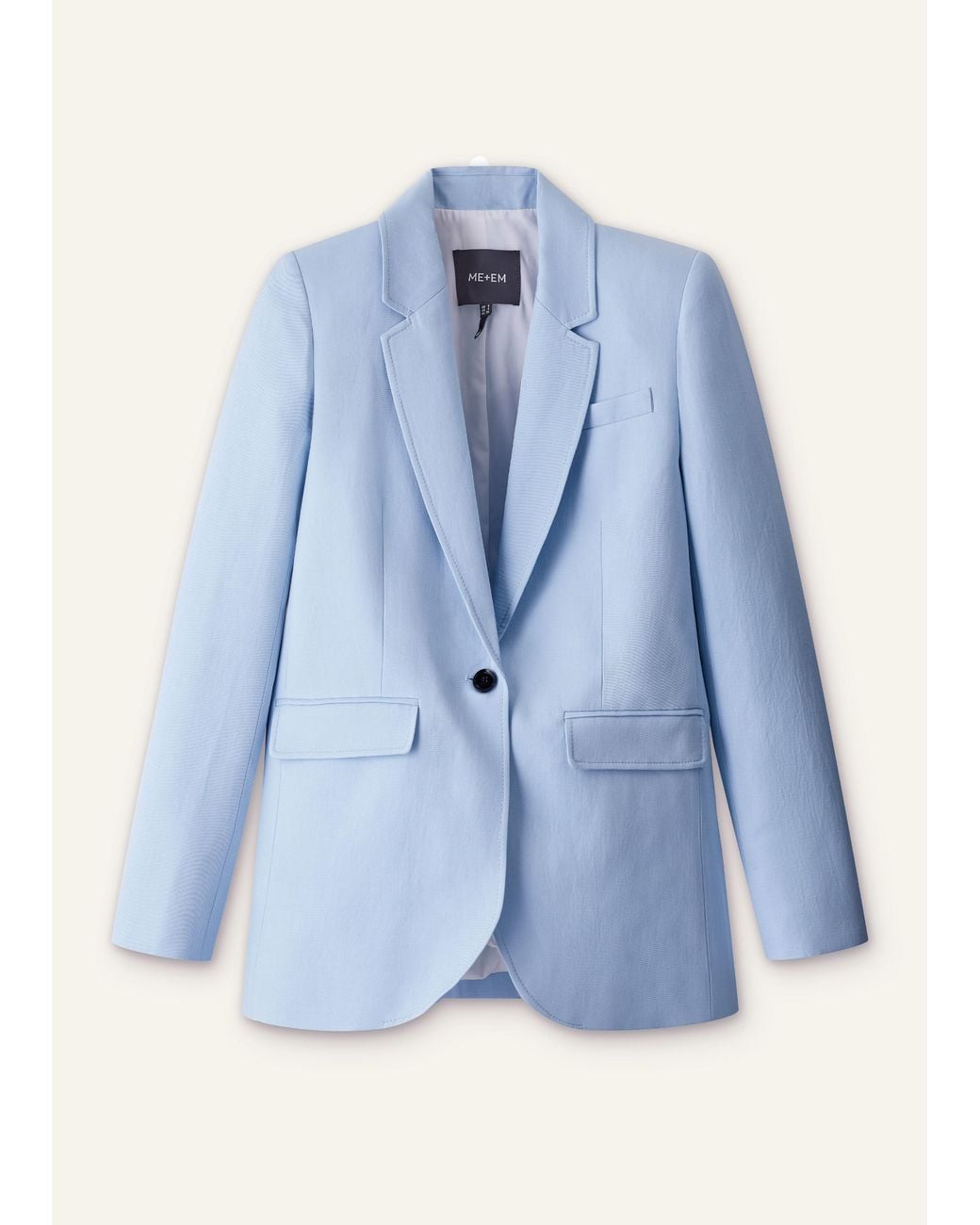 ME+EM Blue Sharp Shoulder Jacket