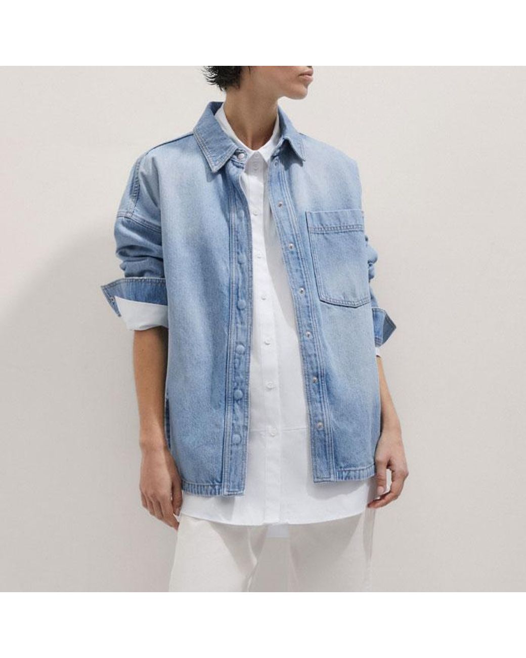 ME+EM Blue Oversized Denim Shacket