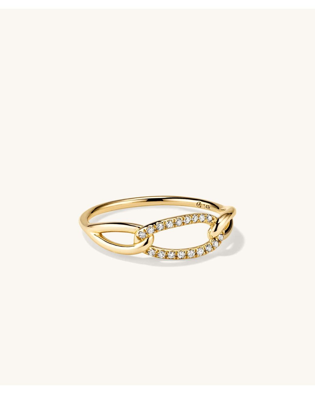 MEJURI Pave Diamond Oversized Curb Ring in Natural Lyst
