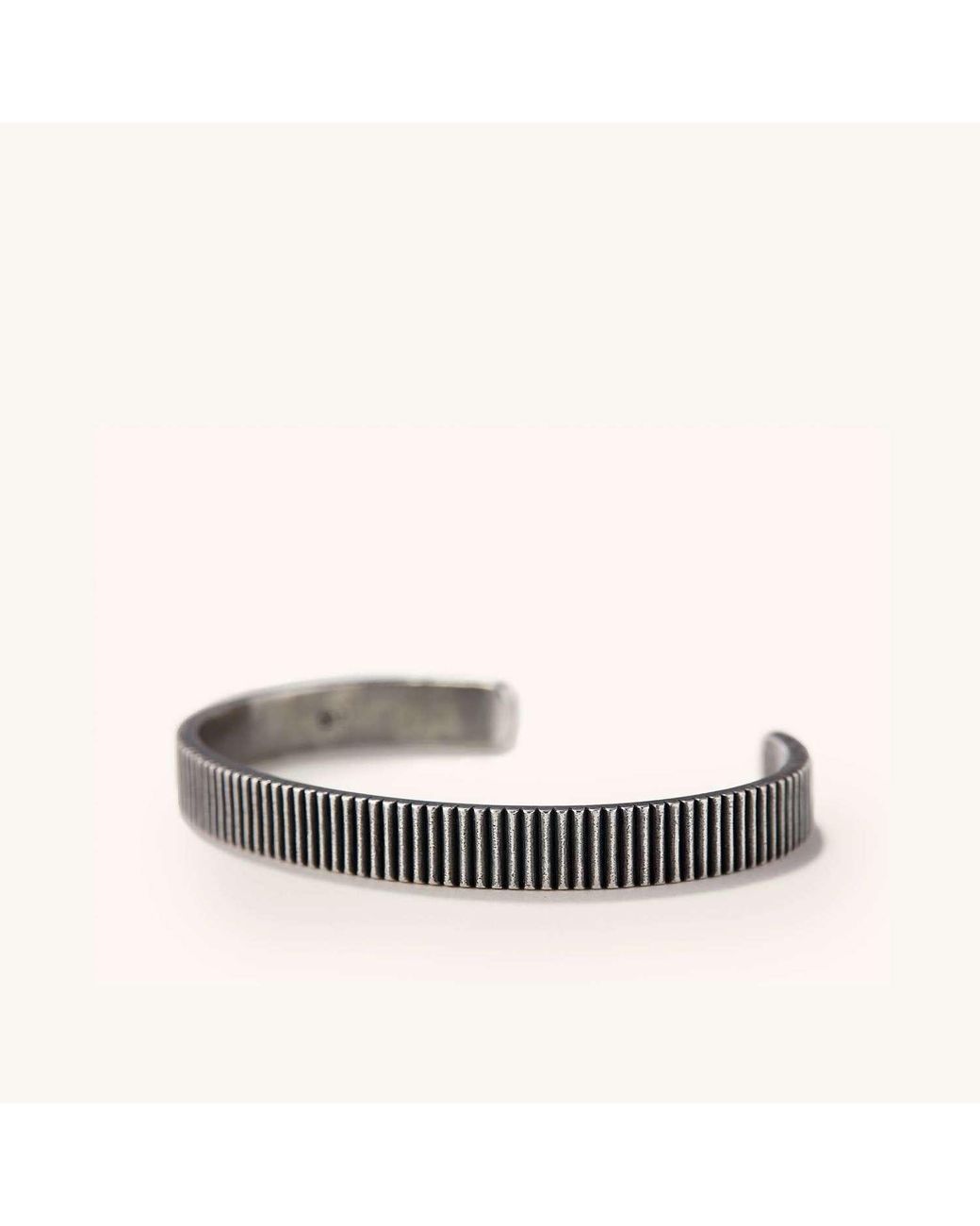 MEJURI Ribbed Cuff Bracelet in Silver (Metallic) for Men | Lyst