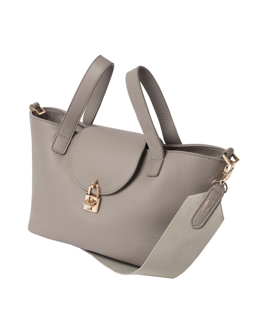 Thela Medium Taupe Grey Leather with Zip Closure Tote Bag for