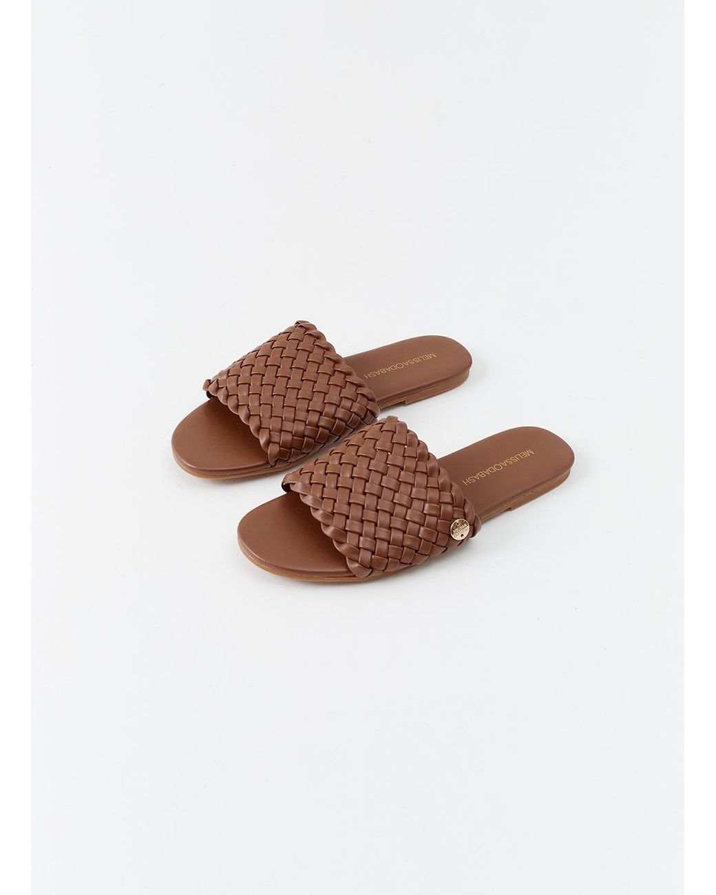 Melissa Odabash Brown Woven Dark Sliders